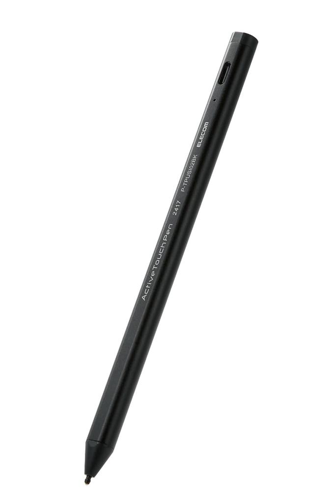 ELECOM Touch Pen Stylus USI Standard Compatible for Google Pixel Palm Auto 45 Hours of Continuous No Pairing Black Pen, Tablet, Rechargeable,