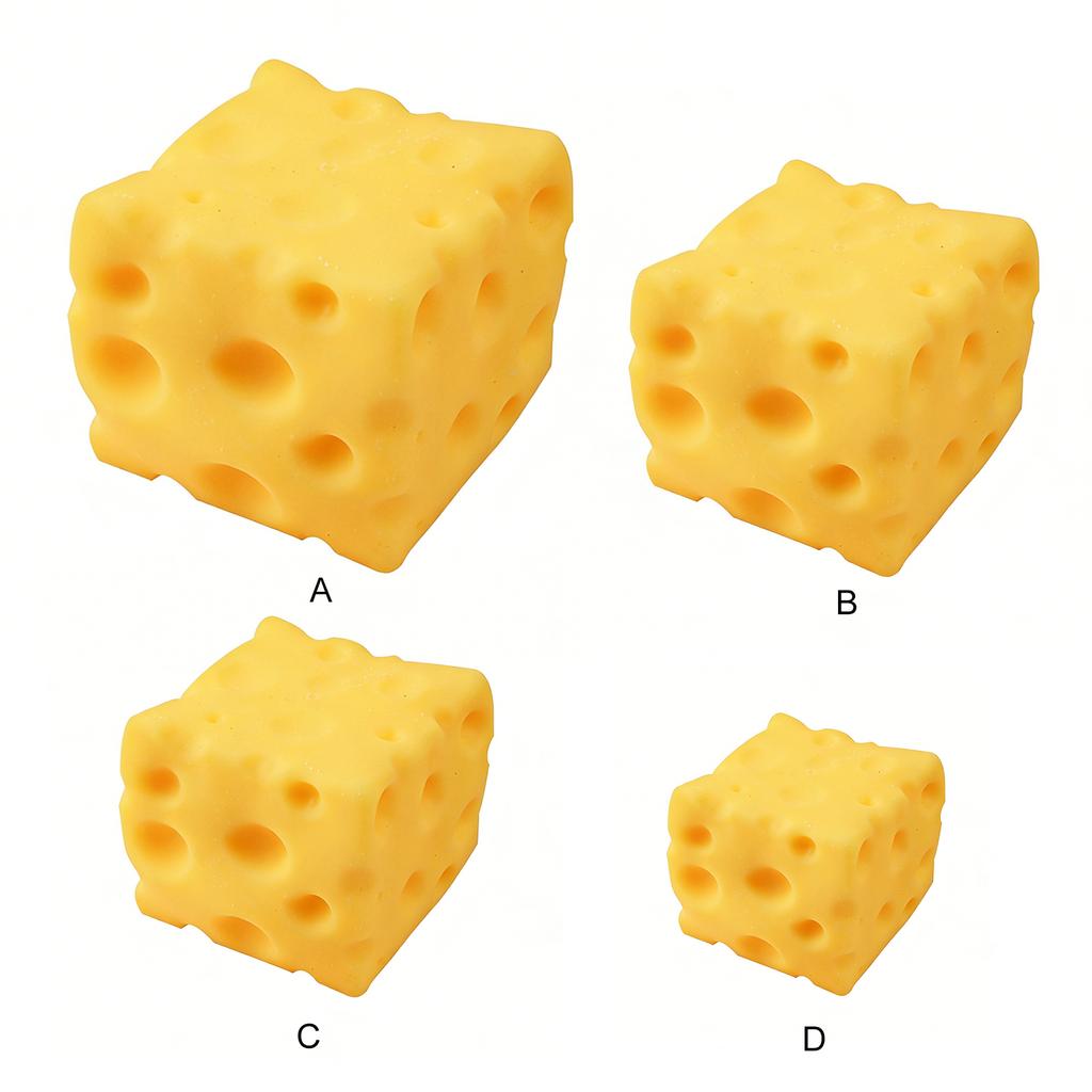 Cute Cheese Squishy Toy Soft TPR Stress Relief Ball Funny Food Shaped Fidget Toy for Anxiety and Stress Management for Kids