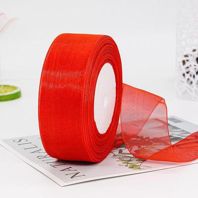 Red Chiffon Ribbon Gift Box Packaging for DIY and Cake Baking