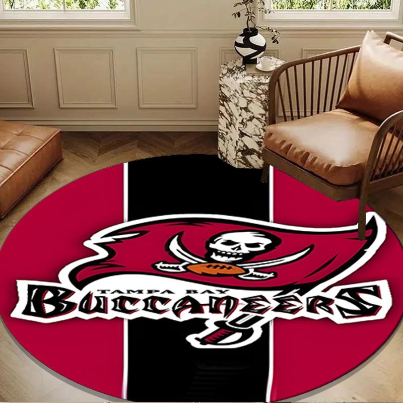 Tampa Bay Buccaneers Logo Round Mat, Anti-slip Circle Carpet Chair Rug For livingroom,Bedroom, Doormat Home Decor Gift Christmas Gifts