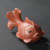 1PCS Chinese Boutique Purple Clay Tea Pet Lucky Fish Statue Ornaments Handmade Tea Set Decoration Accessories Desktop Crafts