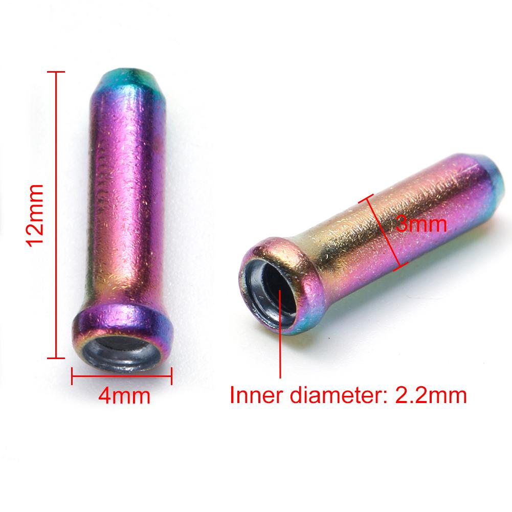 20pcs Bike Wire End Caps Aluminum Alloy Color Brake Shifter Inner Cable Tips Replacement Cycling Equipment Accessories