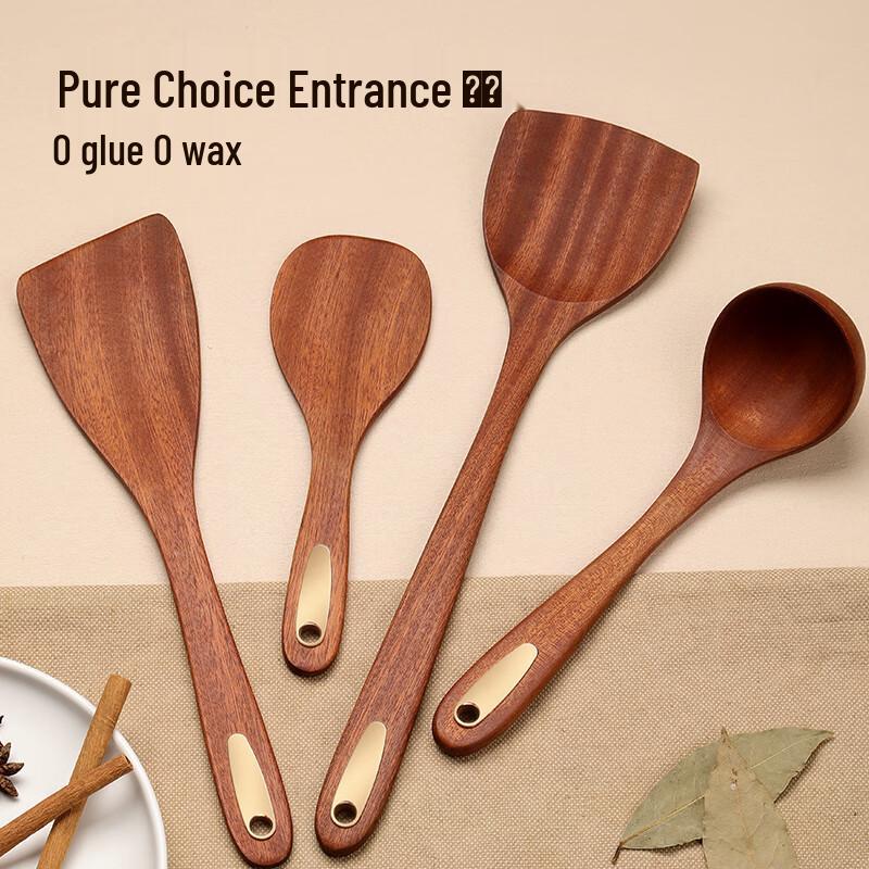 Tangzongkuai Ebony Wood Rice Spoon, 22.5cm