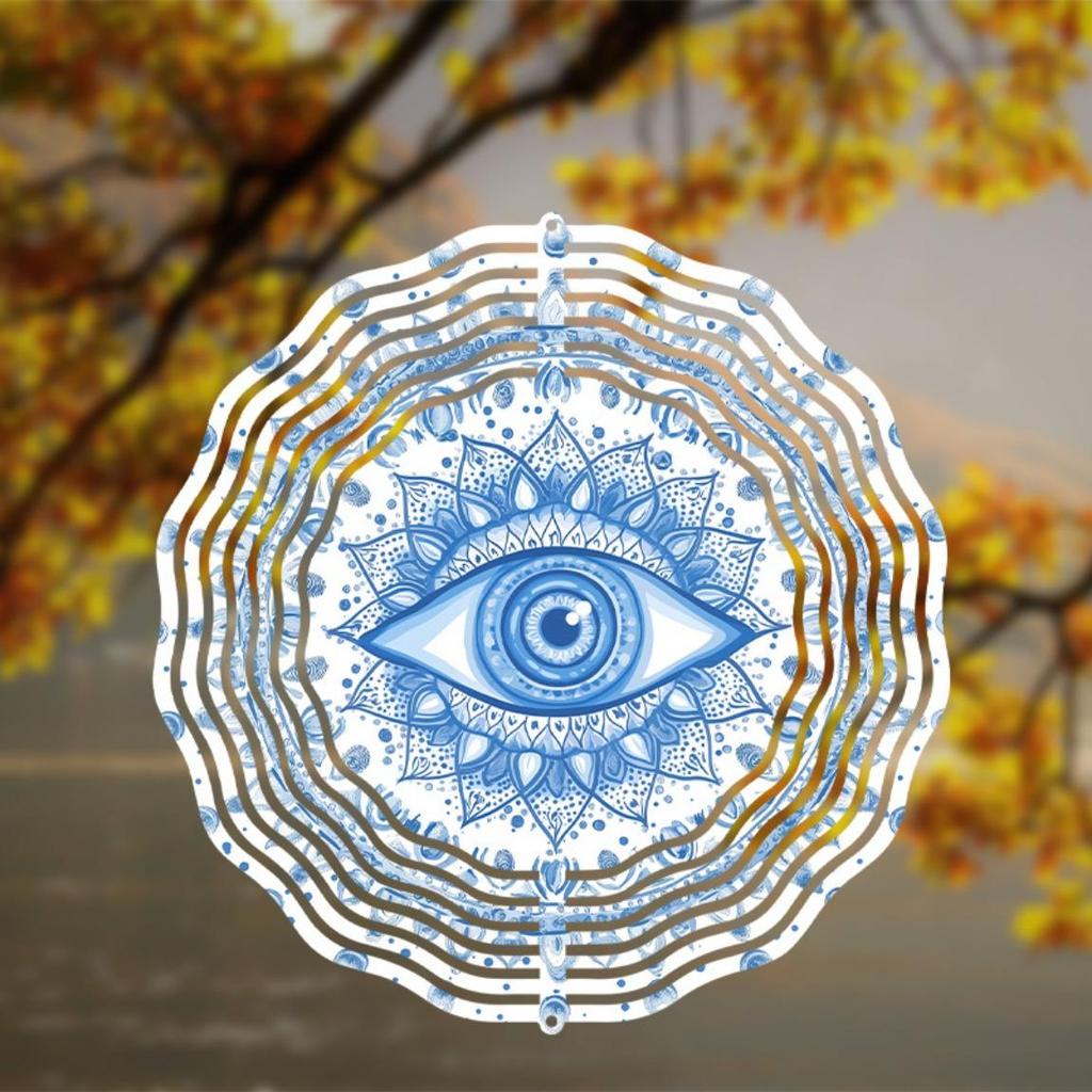 3D Metal Eye Design Wind Chime for Indoor Outdoor Garden Patio Decoration Holiday Gift for Thanksgiving Christmas Halloween Mothers Day
