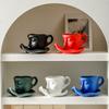 With Tray Artistic Ceramic Mug European Style Tea Cup Decorative Kissing Face Cups  Wedding Gifts