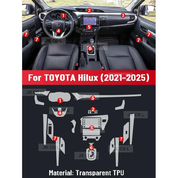 Ochranná fólie proti poškrábání na středovou konzoli, mediální panel a navigaci pro TOYOTA HILUX -2025 Nálepka