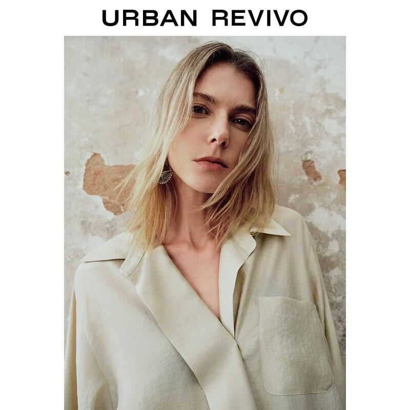 UR2026 Women's Summer V-Neck Loose Shirt with Ribbon Detail UWH260025+