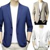 Men Suit Coat Lapel Long Sleeve Single Breasted Suit Jacket Solid Color