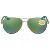 Costa Del Mar Peli Green Mirror Polarized Polycarbonate Unisex Sunglasses Pel 287 Ogmp 57 6s4002 400202 57