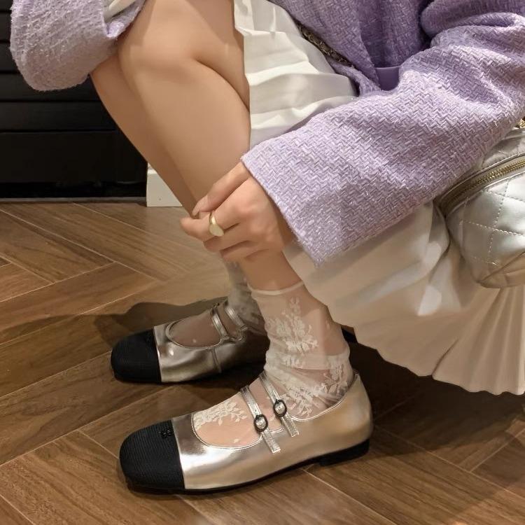 Sheepskin version~ French Xiaoxiangfeng Mary Jane women's shoes flat-soled retro buckle ballet shoes 2025 new single shoes