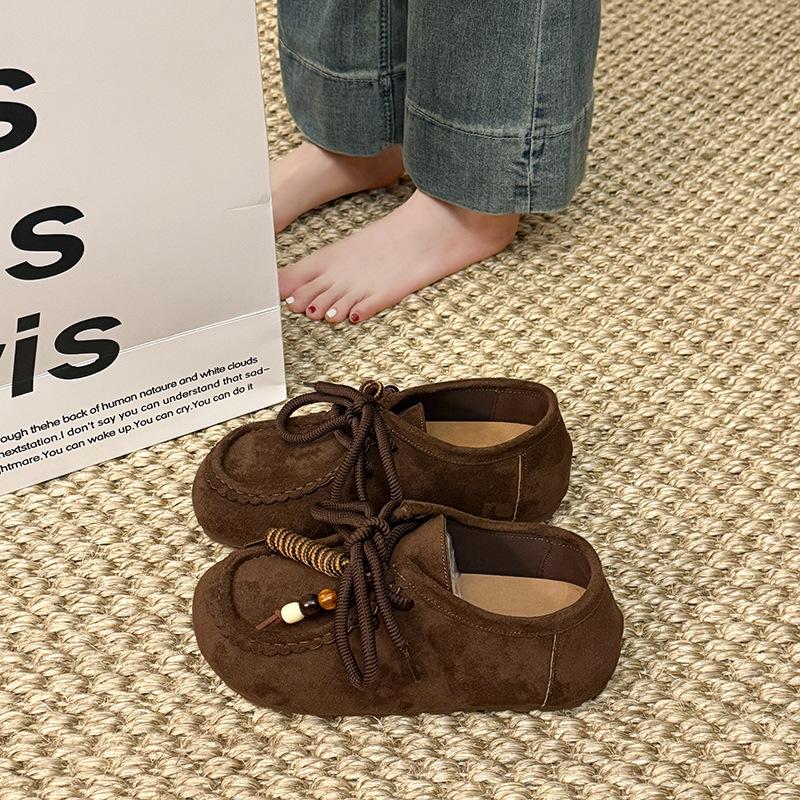 

Женские демисезонные новые дышащие повседневные туфли на толстой подошве, на шнуровке, туфли-дудочки, неглубокие одинарные туфли 40