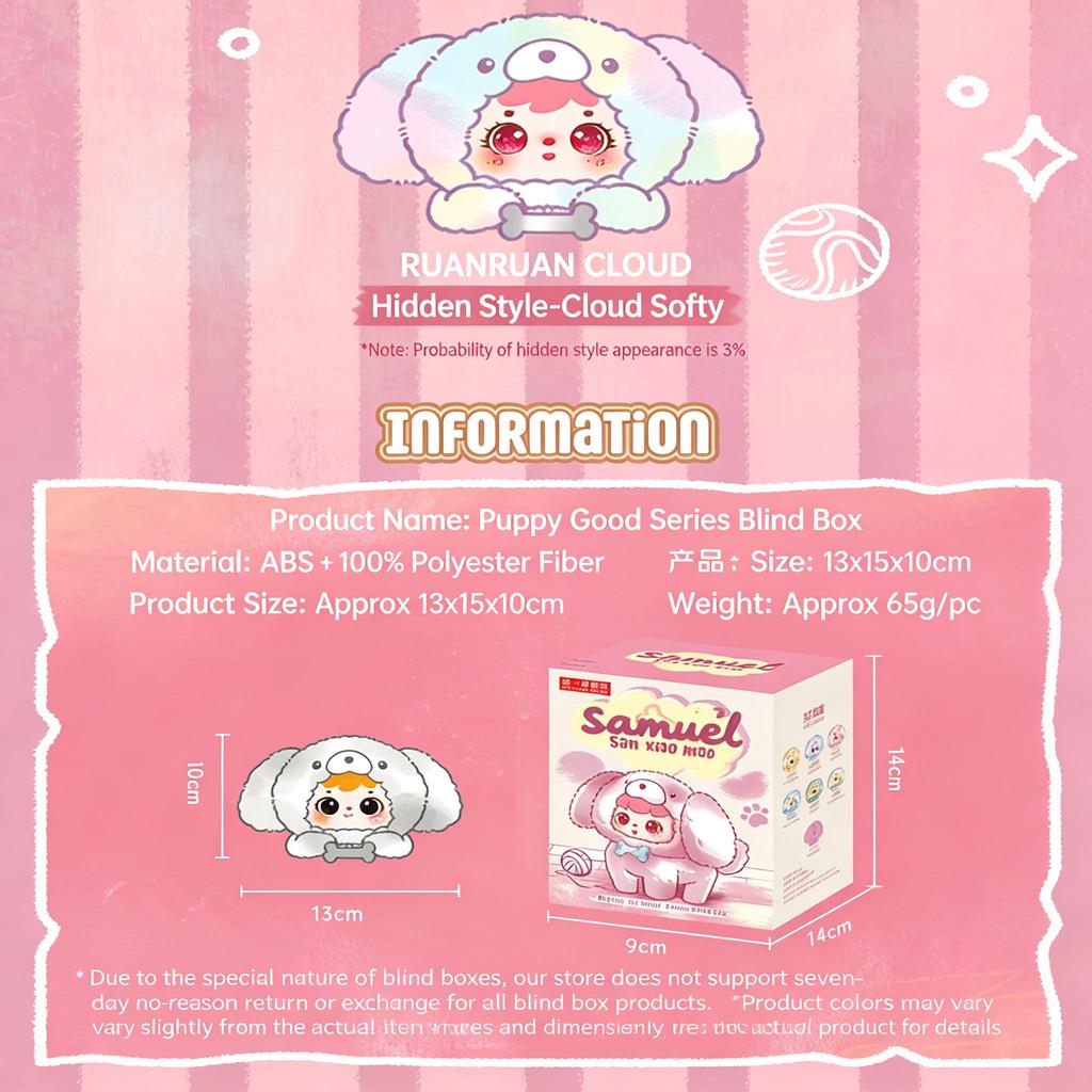 Puppy Plush Blind Box - Adorable Cartoon Dog Plushie Mystery Box, Kawaii Stuffed Animal Keychain Pendant, Surprise Birthday Gift for Girls