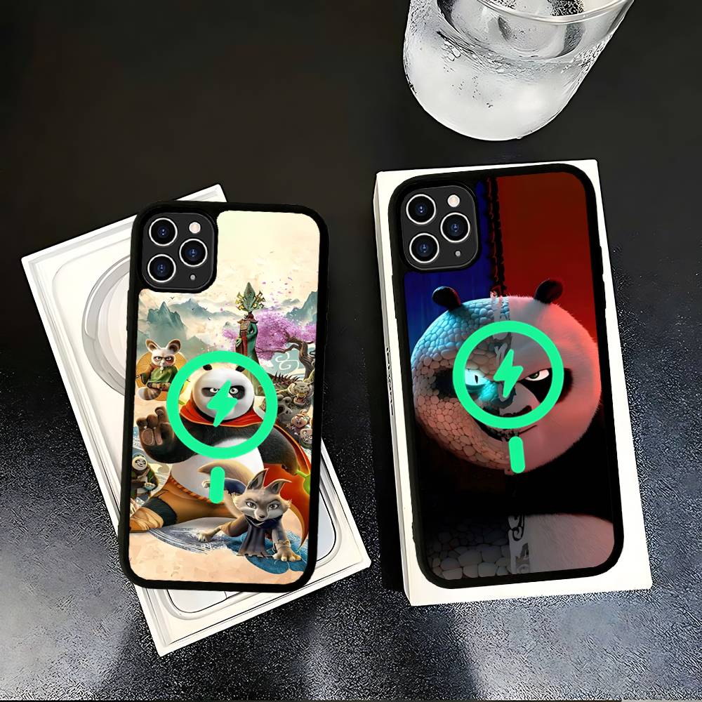 Film K-Kung-Fu P-Panda Cool Für IPhone 17 Air 16 E 15 14 13 12 11 Pro Max Plus PC Stoßfest TPU Hülle Für Magsafe Handyhülle