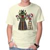 Unisex Crew Neck T-Shirt Santa’s Little Cultist Graphic Short Sleeve Casual Tee