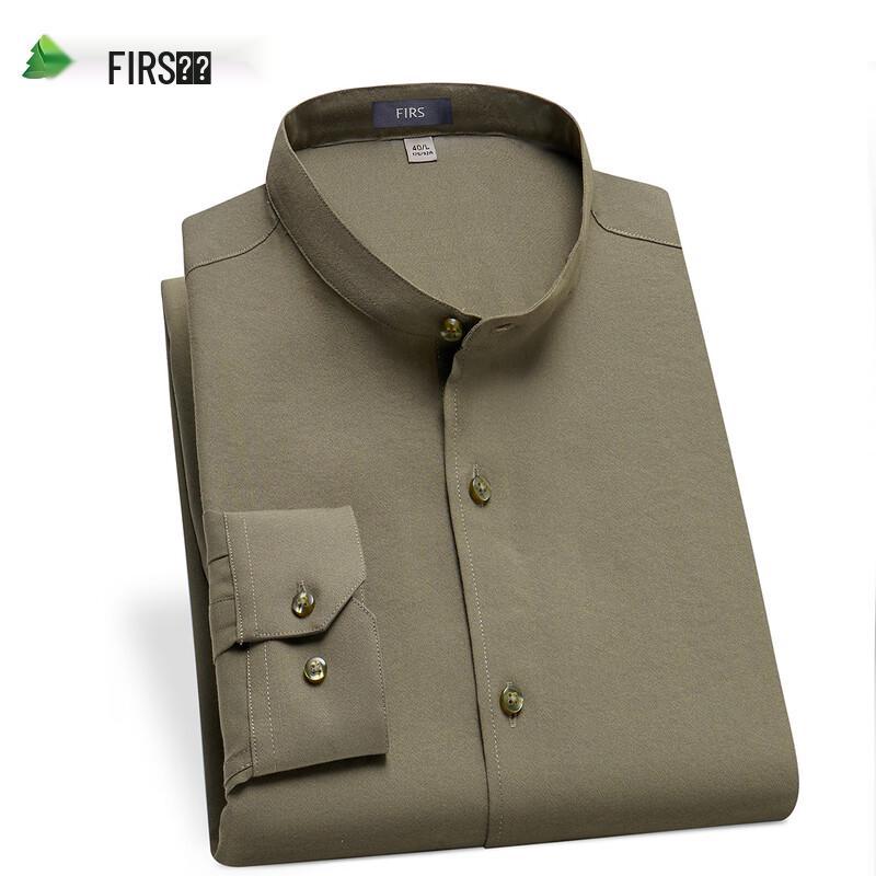 Shanshan Men's Stand-Collar Long-Sleeve Shirt