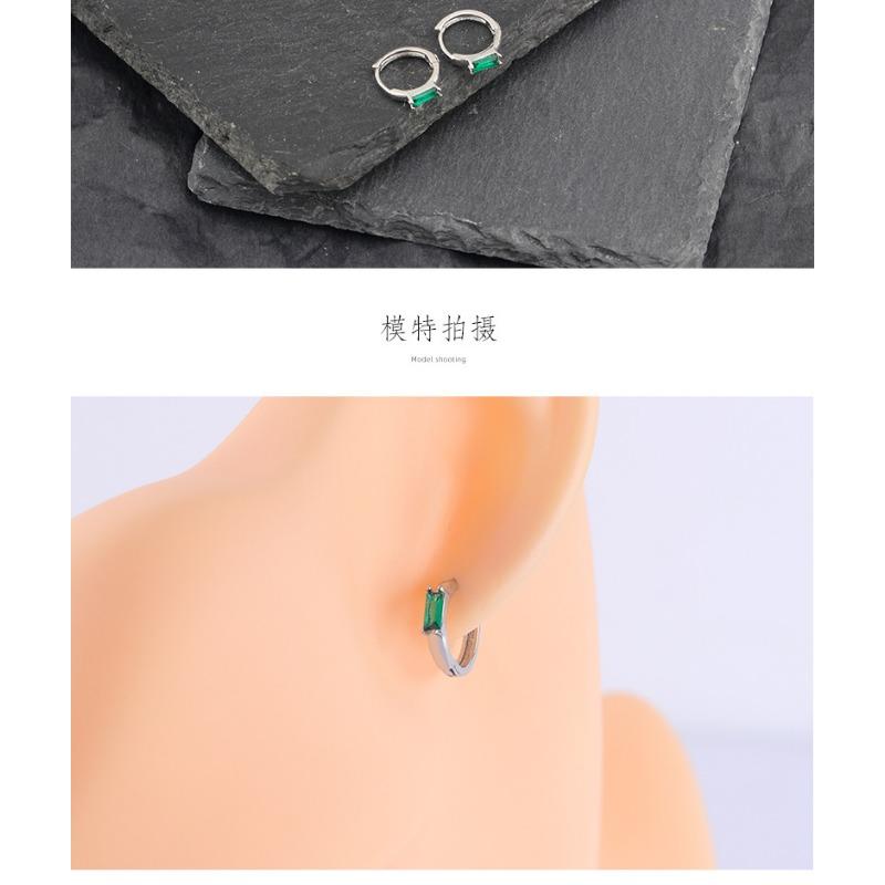 Emerald Square Ear Buckle Trendy Street Versatile Geometric Earrings Minimalist Personalized Jewelry For Unisex