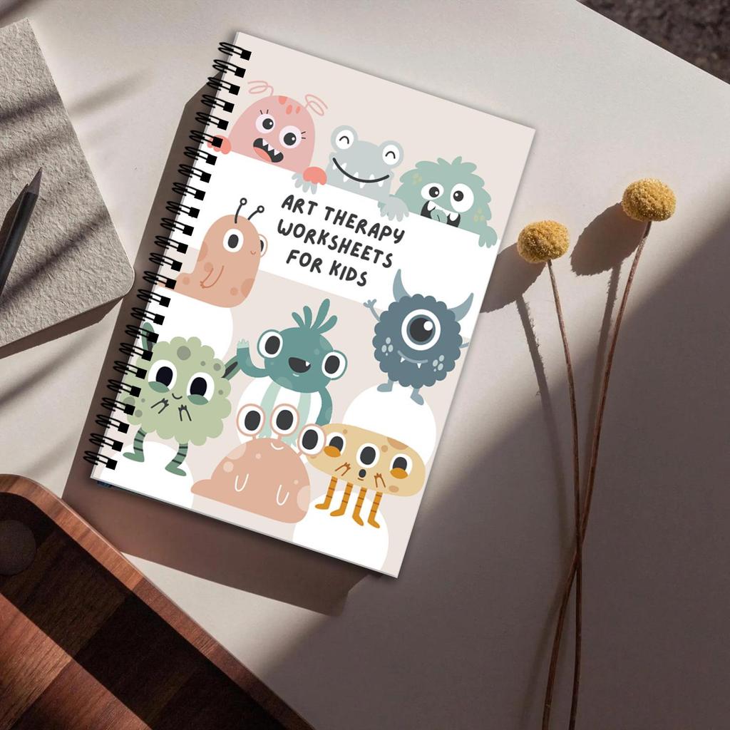 Instantly Available Cute Monster Emotional Management Workbook for Kids – 50 Pages