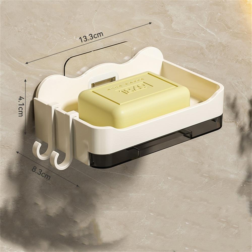 Bathroom Soap Holder Free-Punching Wall Mounted Soap Sponge Holder Organizer Double Drainage Soap Dish Bathroom Accessories