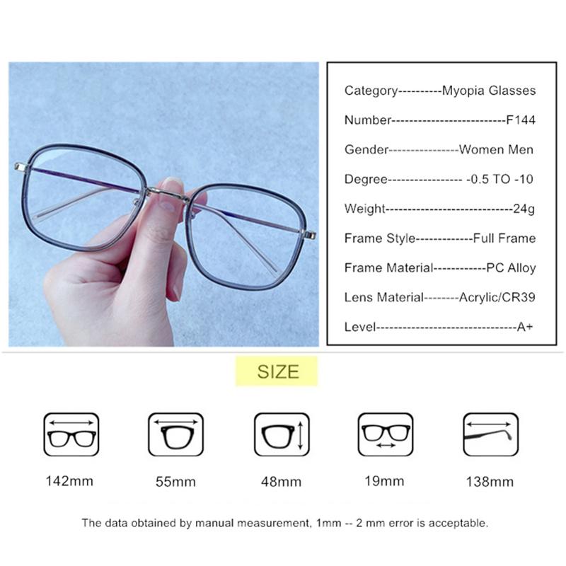Prescription Glasses For Myopia Women Men Photochromic Or Blue Light Blocking Lenses Nearsighted Or Astigmatism Custom UF144