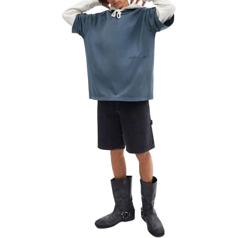 Coach Cotton Dyed T-Shirt Men Tops Navy-Blue CU463-B5H