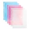 kwmobile 6x File A4 Clear File 24 x 31 cm Clear Case File Case Receipt Holder Clear Pocket Pink - Semi-transparent/Blue/Dark