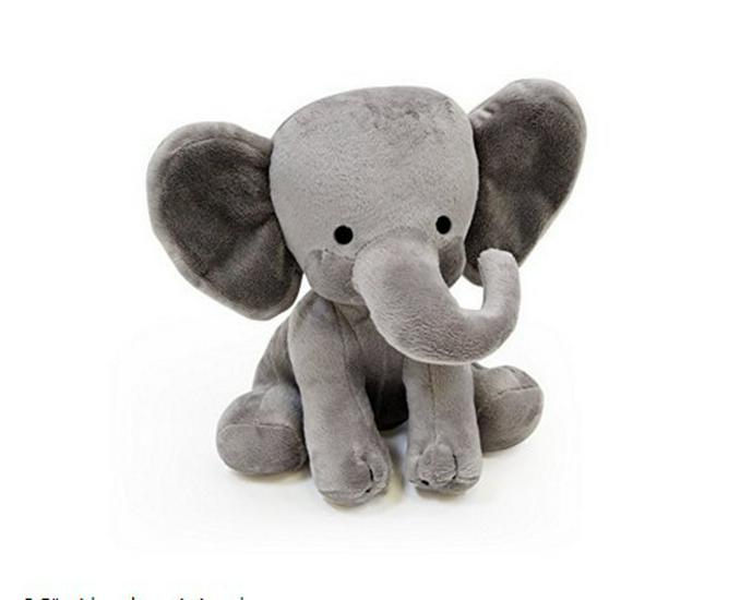

Curled-Nose Plush Elephant Toy 23 cm серый