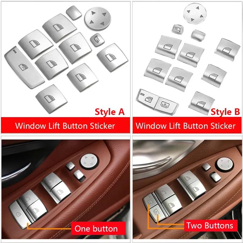 Chrome Button Stickers Cover Trim For BMW 5 6 7 Series X3 X4 X5 X6 F10 F07 F11 F01 F02 F06 F12 F25 Interior Hanbrake Accessories