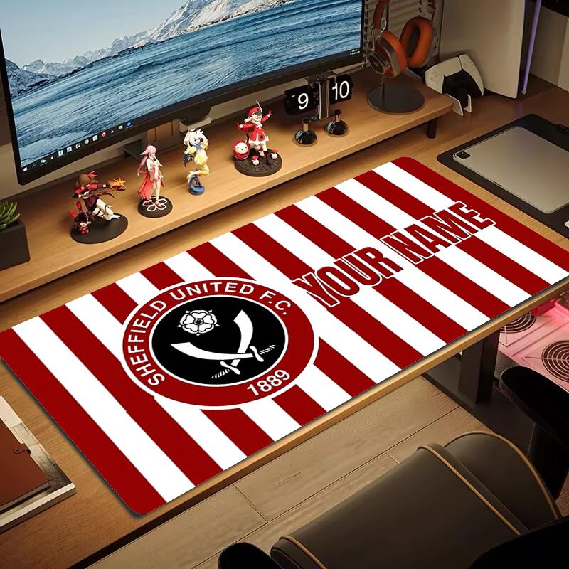 Custom Name Sheffield Fc Mouse Pad Large Gaming Table Cushion Nonslip Laptop Tablet Big Mousepad Xxl Mat Mini Pc Playmat With Lock Edge