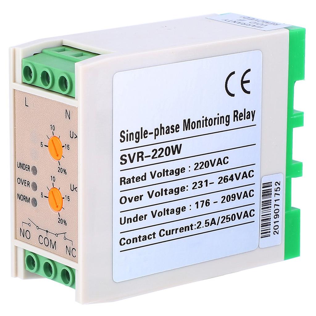SVR-220W Adjustable Undervoltage/Overvoltage Range Single Phase Power Monitoring Relay 220V