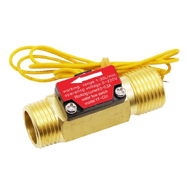 G1/2'' 4 Points Copper Turbine Switch Control Flowmeter Male Thread 1.5-30L/Min