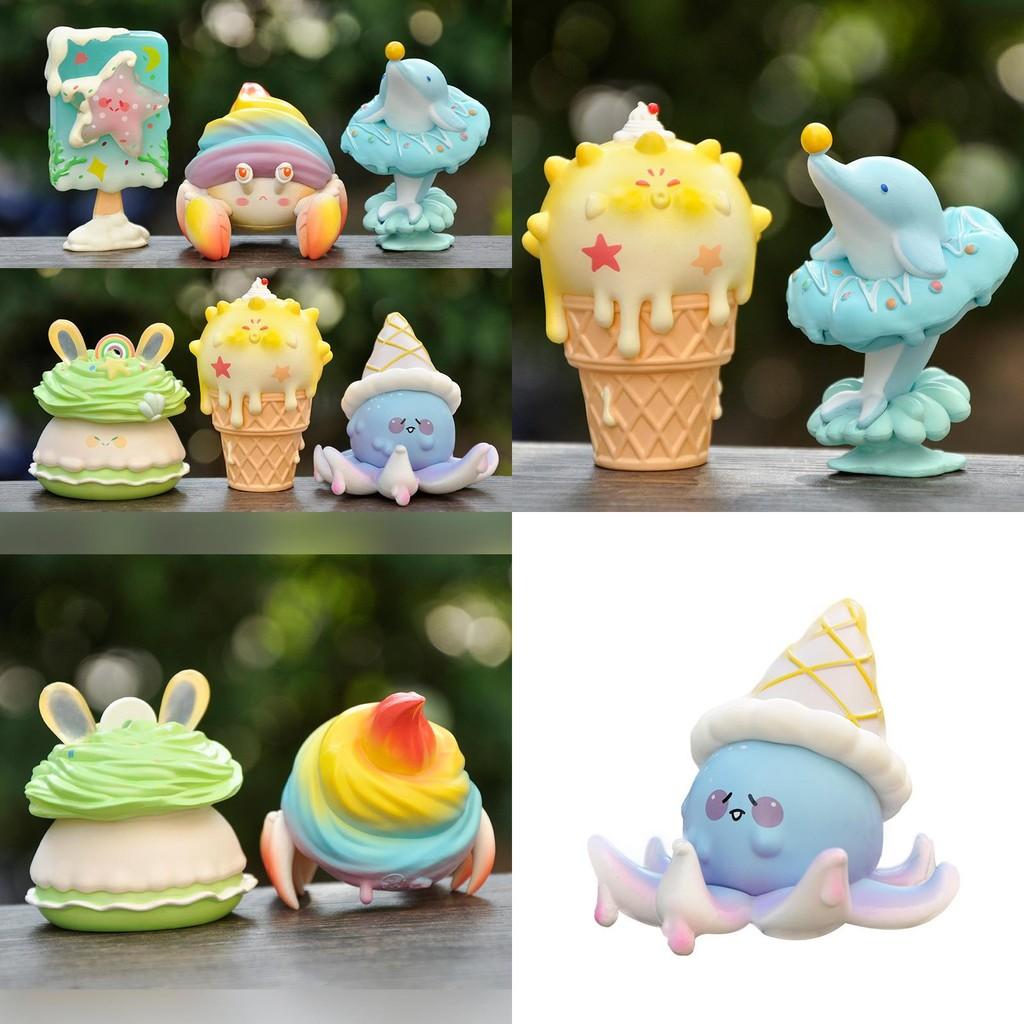 Marine Cartoon Creatures Crab Dolphin Octopus Scene Decoration Collectible Toy
