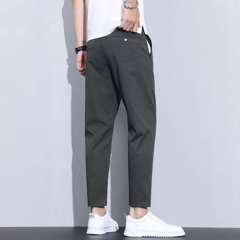 

Men s Nine-point Pants Summer Thin Solid Color Slim and Versatile Casual Trousers Men 38
