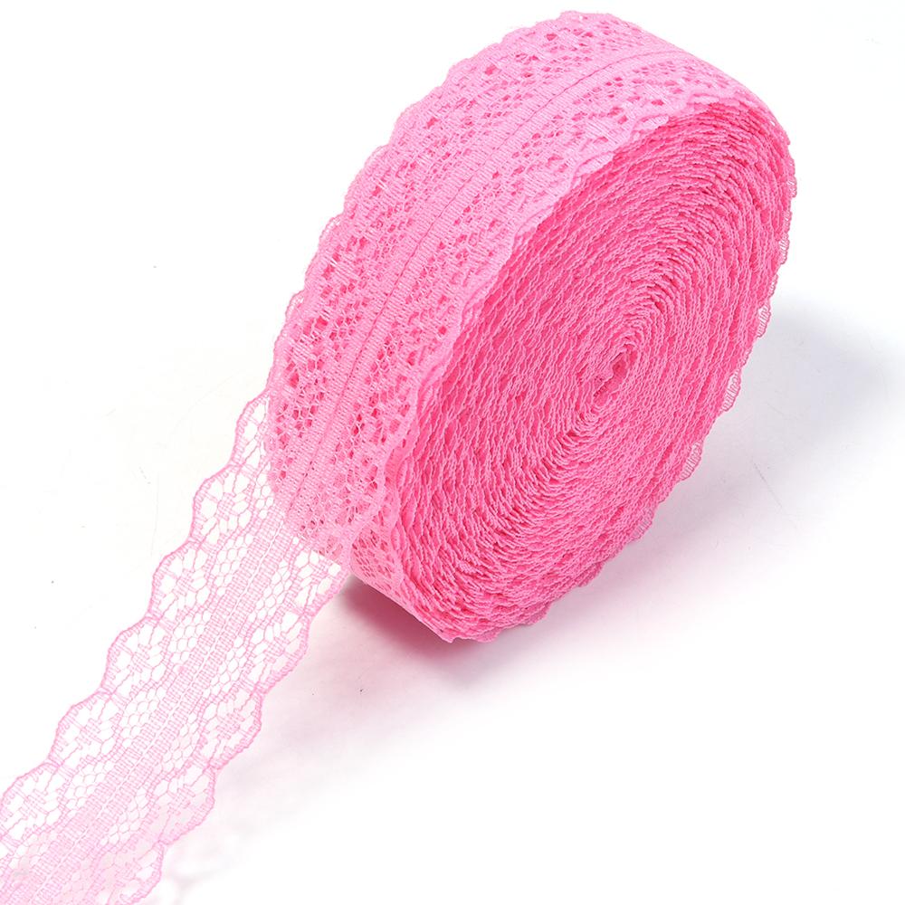 20yards/lot 2.8cm Colorful Lace Ribbon Non Elastic Hollow Lace Webbing DIY Flower Bow Gift Packing Clothing Wedding Decoration