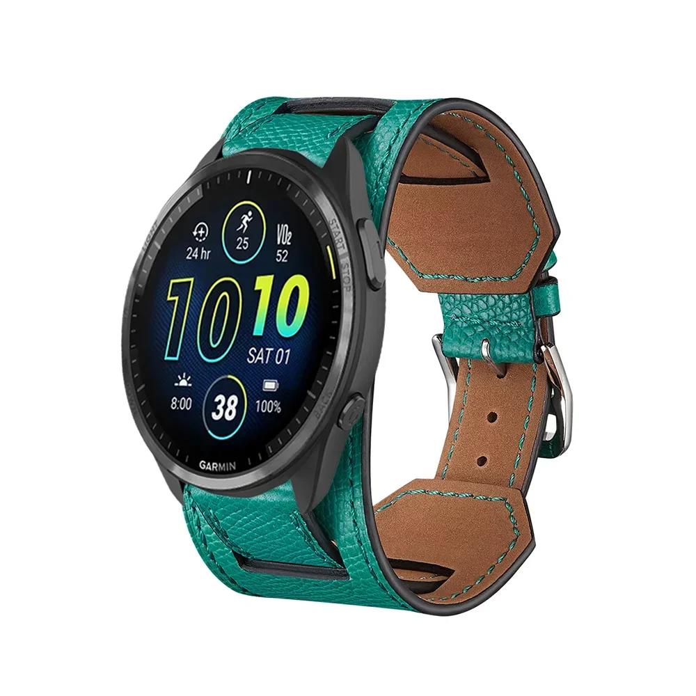 20mm 22mm Leather Strap for Garmin Forerunner 265 255 965 955 55 245 165 745 Bracelet Band Garmin Vivoactive 5 4/Vivomove Trend