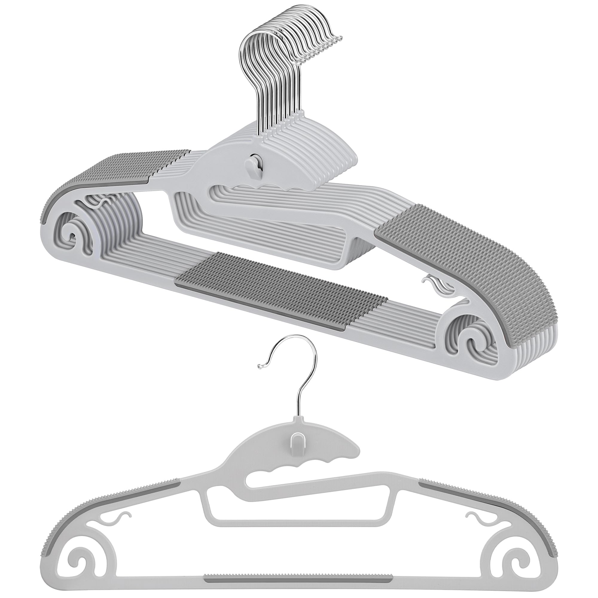 TITIROBA Hangers Prevents Collar Shape Prevents Includes Connecting Gray - Non-slip, Stretching, Retention, Stretching, Hooks, Multifunctional, серый