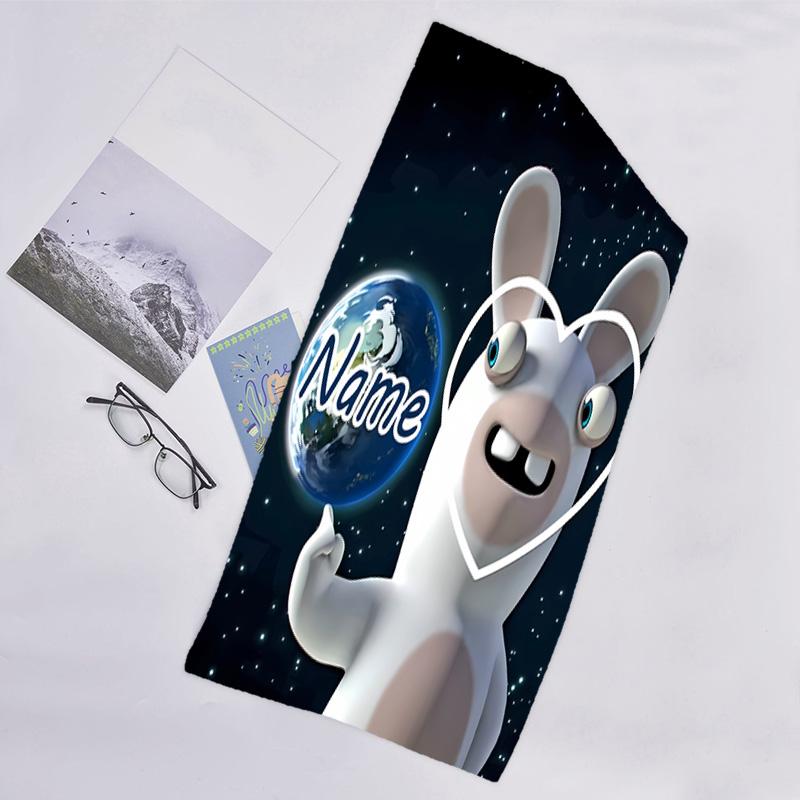 1pc Raving Rabbids Beach Towel with Custom Name, Beach/Swimming/Bath/Picnic/Camping Towel, Suitable for Seaside Beaches