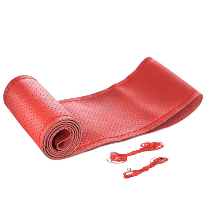 Car Steering Wheel Cover Needles And Braid Thread Car Covers Suite 6 Color DIY Texture Soft Auto Accessories