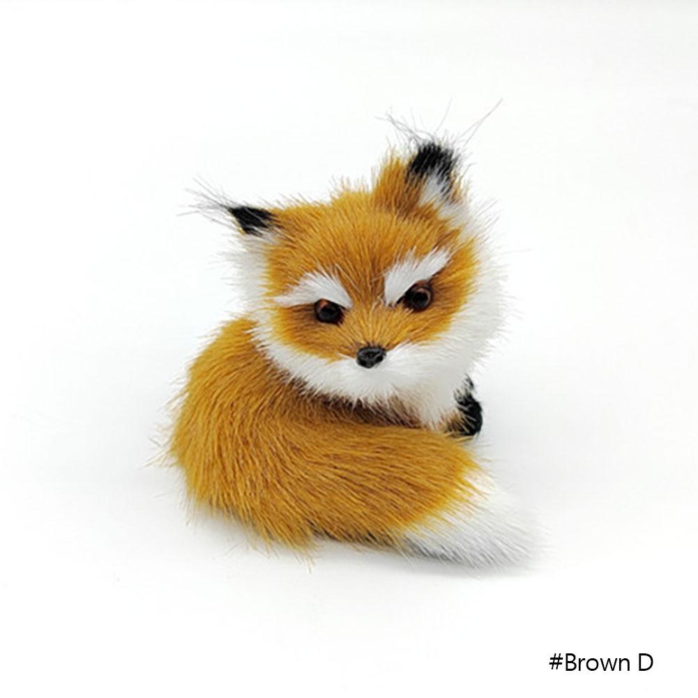 Simulation Mini Fox Model Cute Imitation Fox Ornaments Christmas Gift Children Birthday Gifts Home Decoration Figures Craft