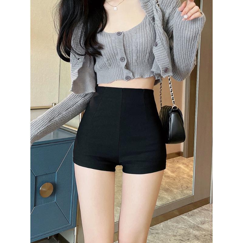 

2024 Women s Black High-Waist A-Line Shorts - Spring/Summer/Autumn Collection M