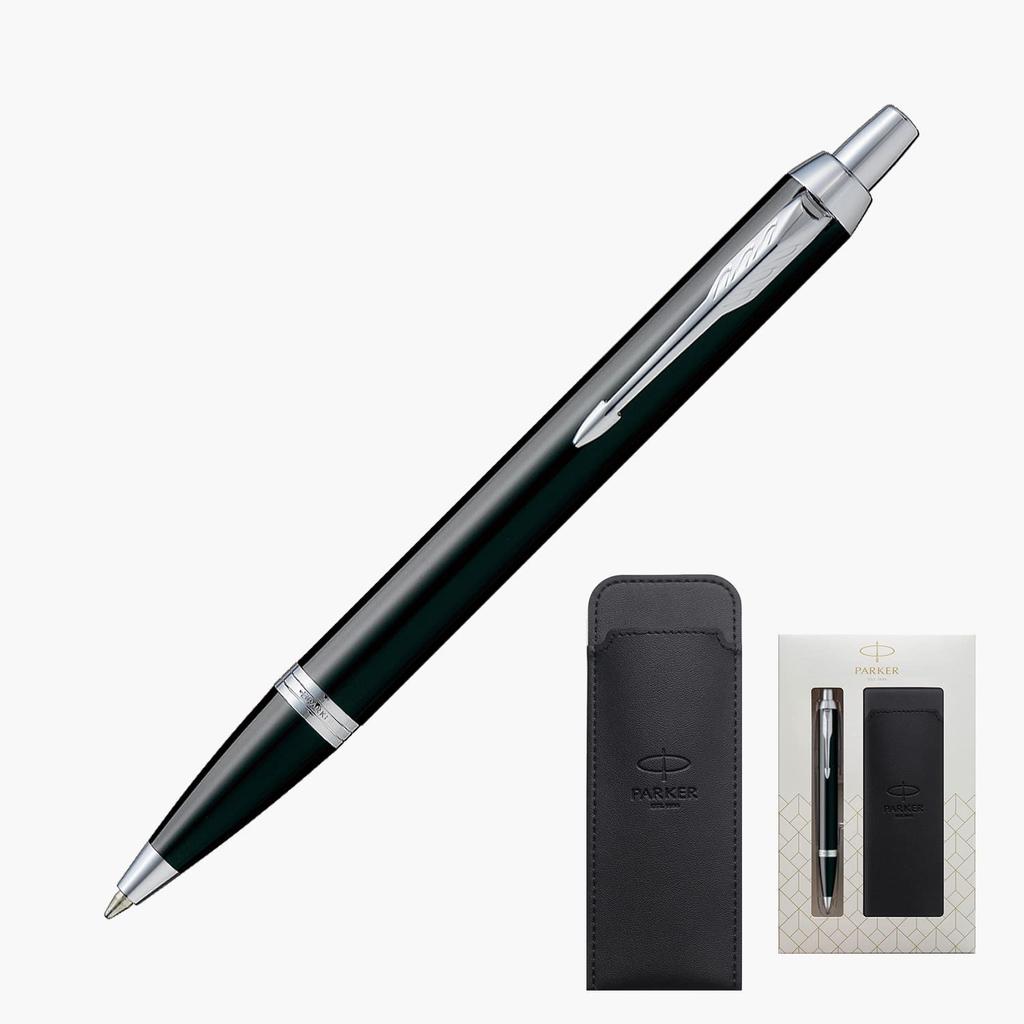 PARKER IM Ballpoint Black Medium with Pen Gift Box Genuine Imported 1975636 V1d Pen, CT, Nib, Oil-Based Ink, Case, Set, Product,