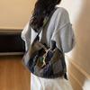 Plaid Check Retro Preppy Shoulder Tote Bag - Large Capacity for Women