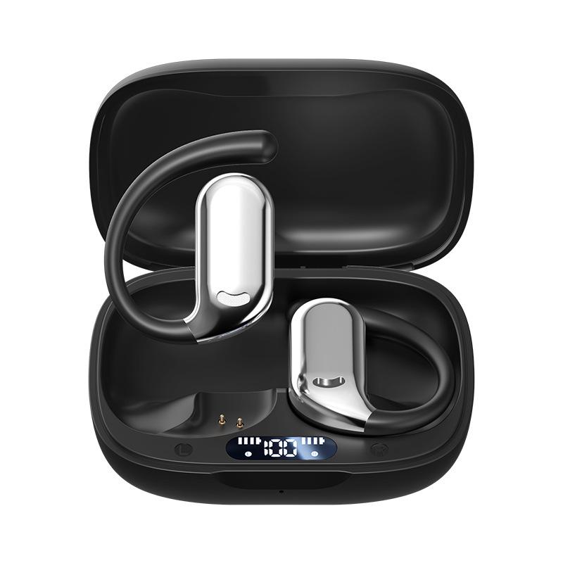 M74 Open-Ear Bluetooth Earphones - Noise Cancelling, Wireless Ear-Hook with Digital Display for Running and Sports