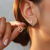 2025 Trendige Geometrische Quadrat Zirkonia Ohrstecker für Damen - Einfache, Stilvolle Ohrstecker