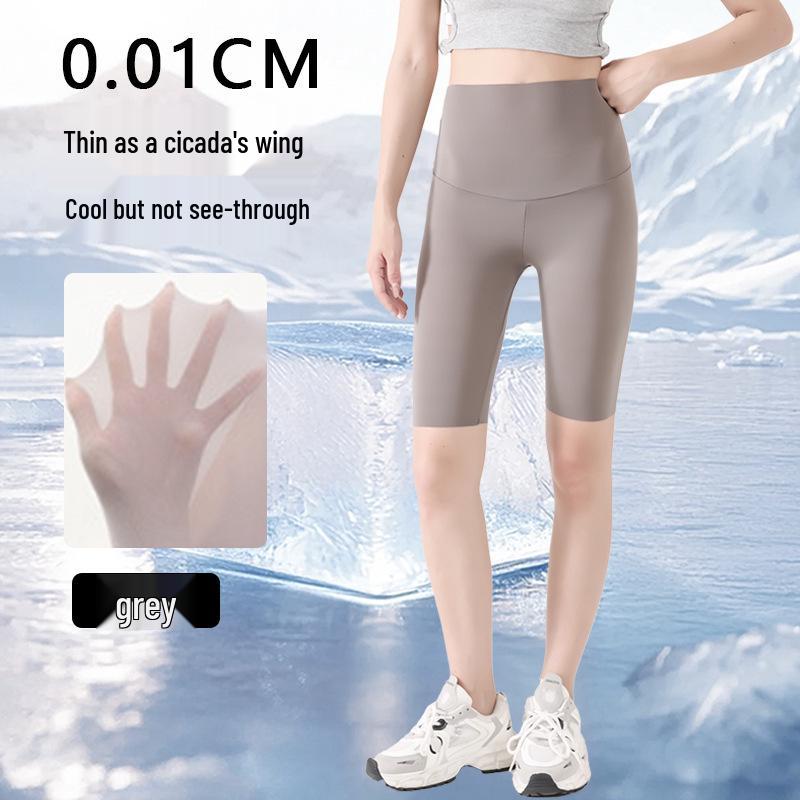 Women's Summer Ice Silk Shark Pants with Sun Protection & High Elastic Seamless Base Layer for Yoga & Sports