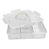 Portable Snackle Box Container 6 Grids Snack Box Organizer Divided Serving Tray with Lid for Kitchen Fruits Candy