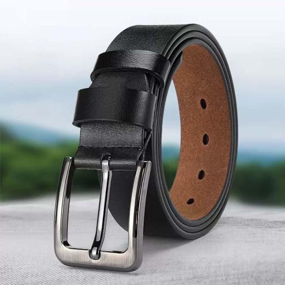 Retro Men Wide Belt Zinc Zinc Alloy Jeans Waistband Adjustable PU Leather Belt  Party