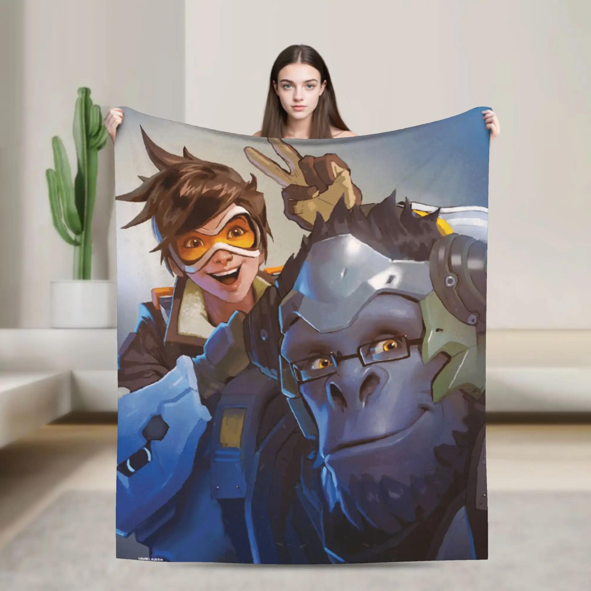 

Overwatch Game Soft Warm Plush Throw Blanket for Kids Funny Flannel Bedspread Perfect for Sofa or Bed Cover 40x50in
