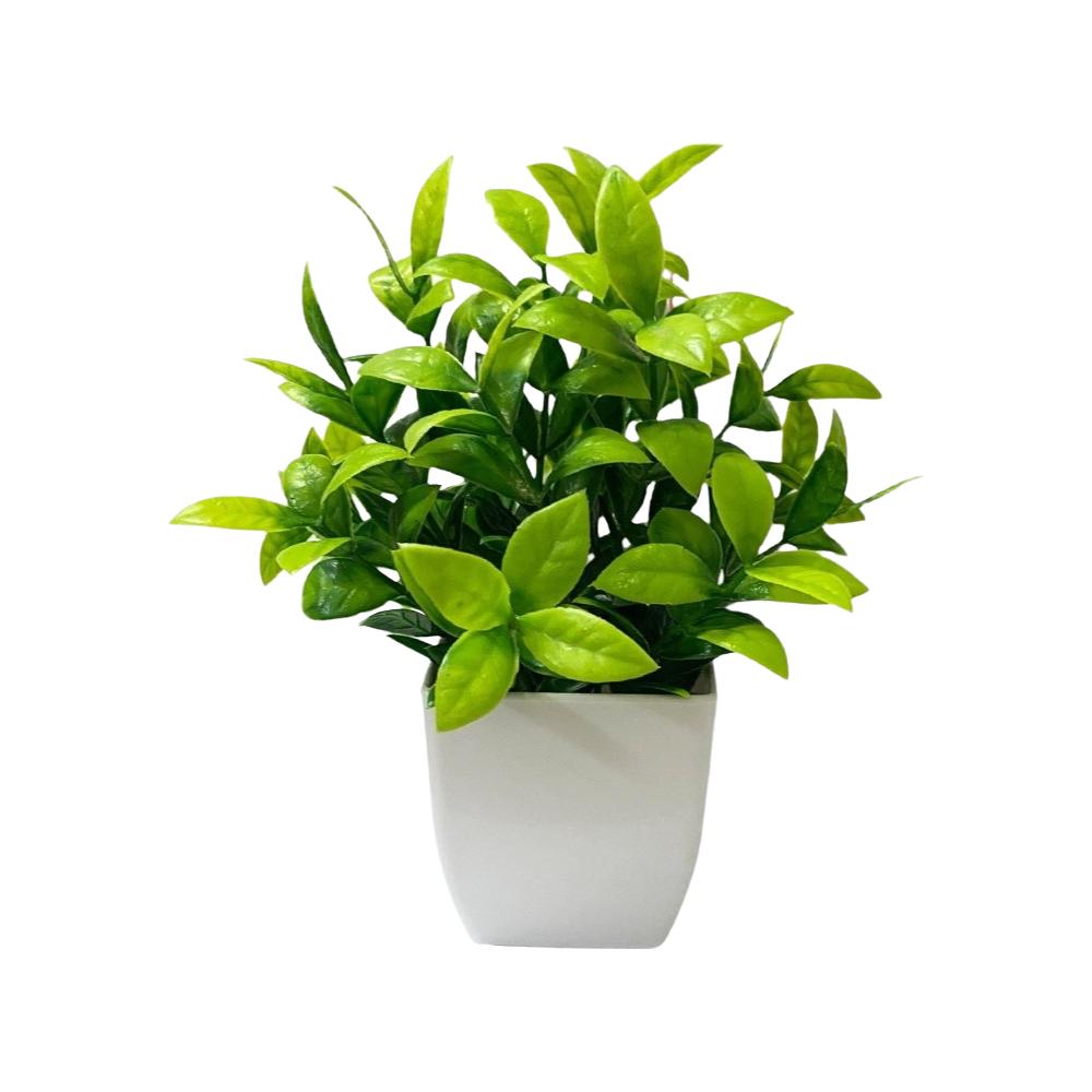 Maintenance Free Artificial Potted Plant with Flower Pot Evergreen Design Fake Green Plant Vivid Shape Decorative Fake Plant