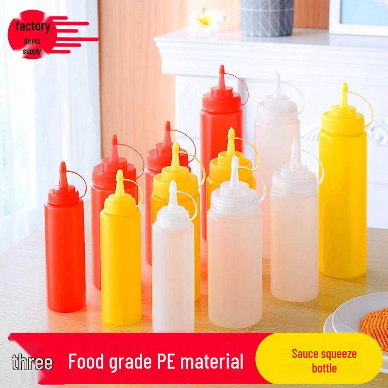 Food Grade PE Squeeze Bottle for Seasoning, Honey, or Ketchup - Pointed Mouth for Easy Use