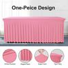 4ft 6ft Sizes Stretch Table Skirt Tutu Ruffled Tablecloth Table Cover Classroom Teacher Desk Back to School Supplies